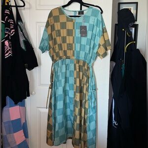 NWT Lazy oaf checkered dress